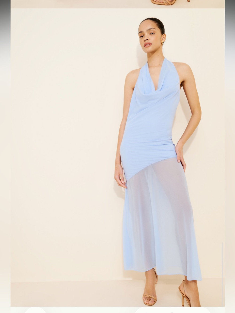 Mare Mare Cowl Neck Sheer Hem Dress size XSP